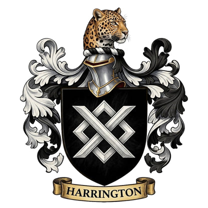 The Harrington Family Coat of Arms digital download: Includes Color PNG, B&W PNG, and SVG vector files