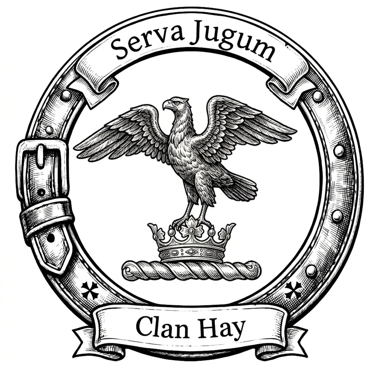 Clan Hay Crest digital download: Includes Color PNG, B&W PNG, and SVG vector files