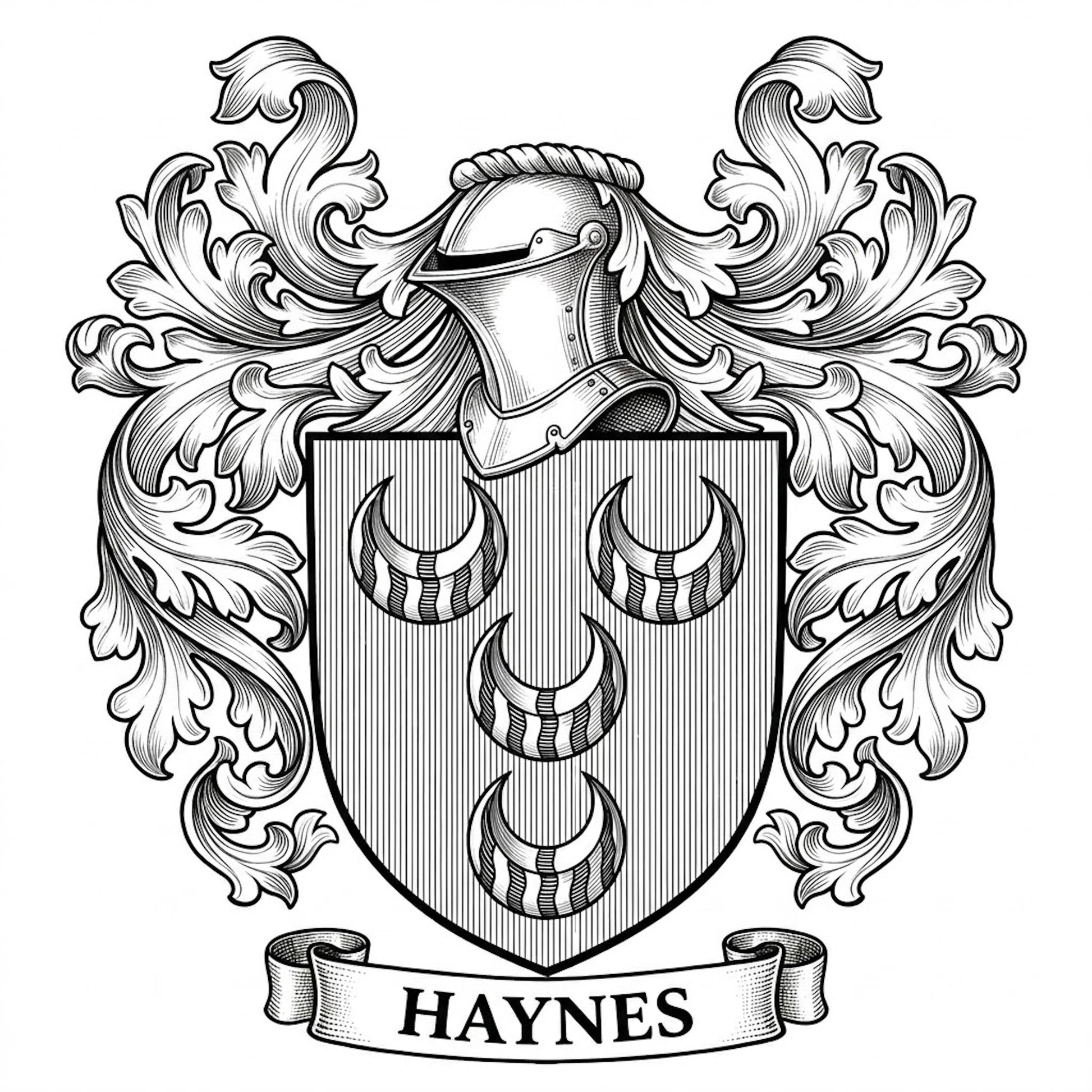 The Haynes Family Coat of Arms digital download: Includes Color PNG, B&W PNG, and SVG vector files