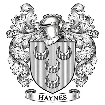 The Haynes Family Coat of Arms digital download: Includes Color PNG, B&W PNG, and SVG vector files