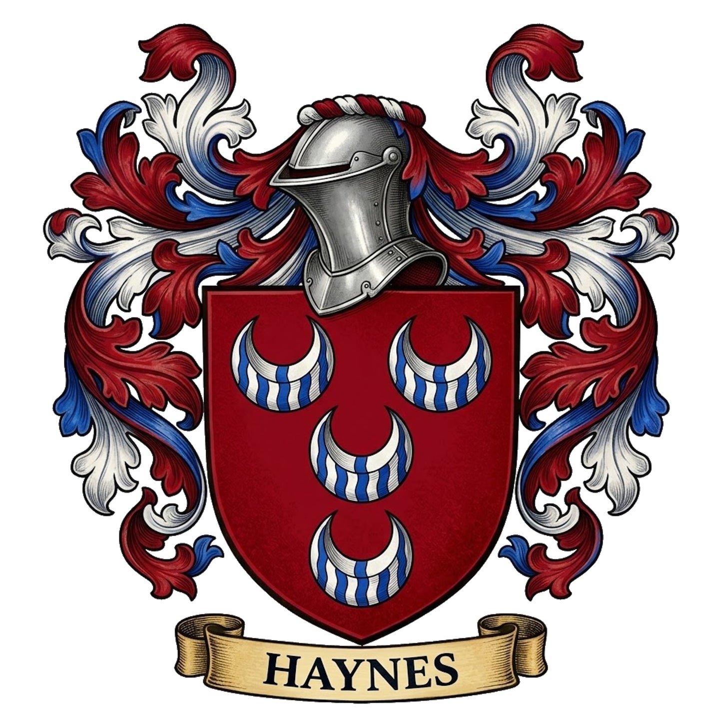 The Haynes Family Coat of Arms digital download: Includes Color PNG, B&W PNG, and SVG vector files