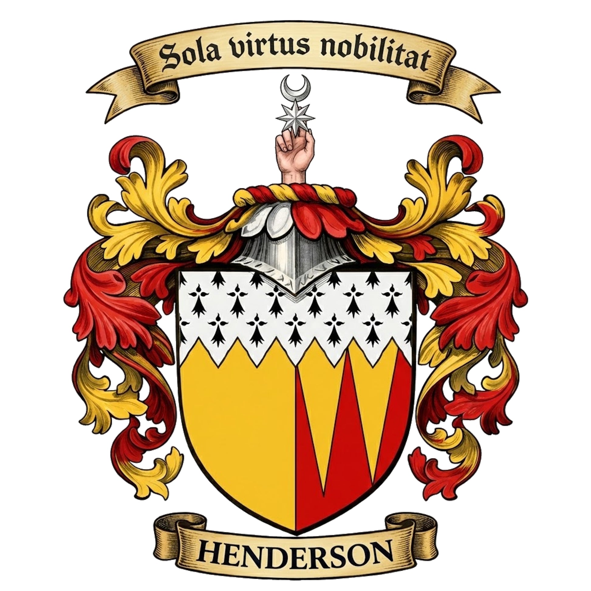 The Henderson Family Coat of Arms digital download: Includes Color PNG, B&W PNG, and SVG vector files