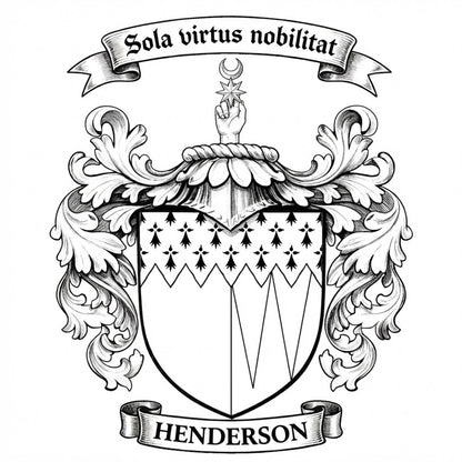 The Henderson Family Coat of Arms digital download: Includes Color PNG, B&W PNG, and SVG vector files