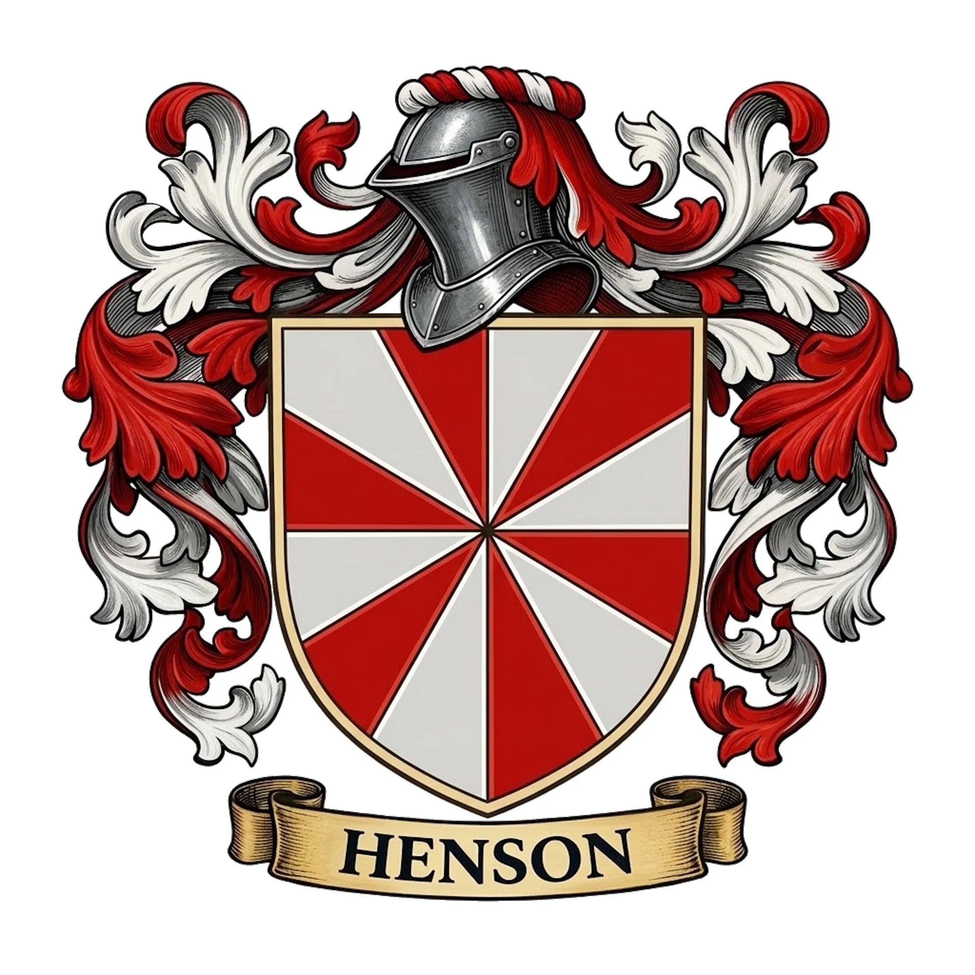 The Henson Family Coat of Arms digital download: Includes Color PNG, B&W PNG, and SVG vector files