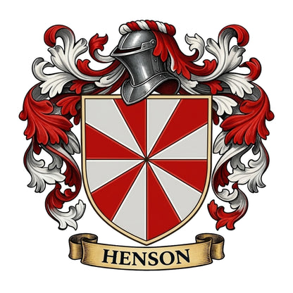 The Henson Family Coat of Arms digital download: Includes Color PNG, B&W PNG, and SVG vector files