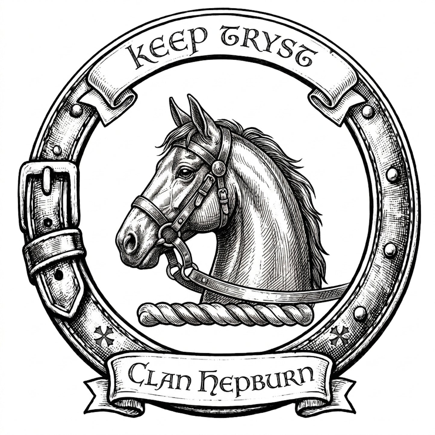 Clan Hepburn Crest digital download: Includes Color PNG, B&W PNG, and SVG vector files