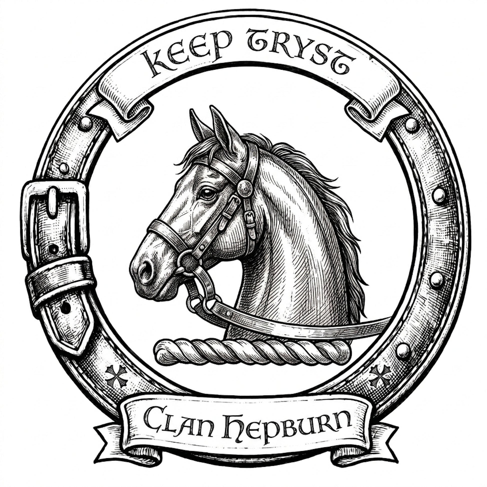 Clan Hepburn Crest digital download: Includes Color PNG, B&W PNG, and SVG vector files