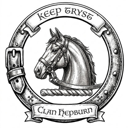 Clan Hepburn Crest digital download: Includes Color PNG, B&W PNG, and SVG vector files