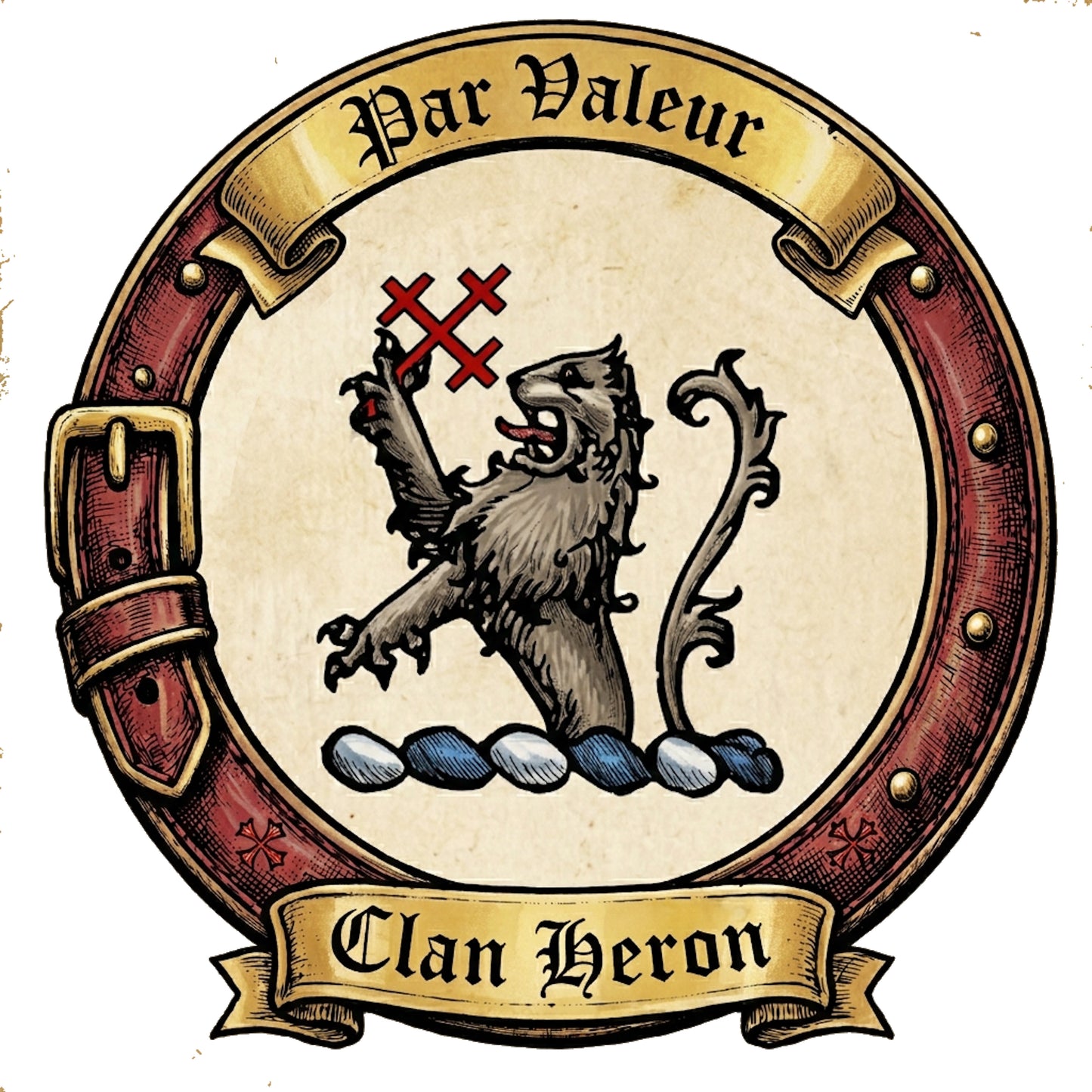 Clan Heron Crest digital download: Includes Color PNG, B&W PNG, and SVG vector files