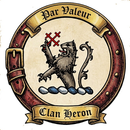 Clan Heron Crest digital download: Includes Color PNG, B&W PNG, and SVG vector files