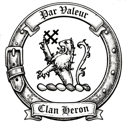 Clan Heron Crest digital download: Includes Color PNG, B&W PNG, and SVG vector files