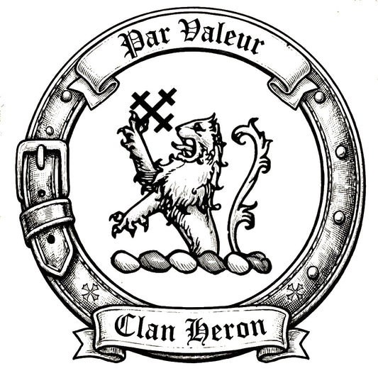 Clan Heron Crest digital download: Includes Color PNG, B&W PNG, and SVG vector files