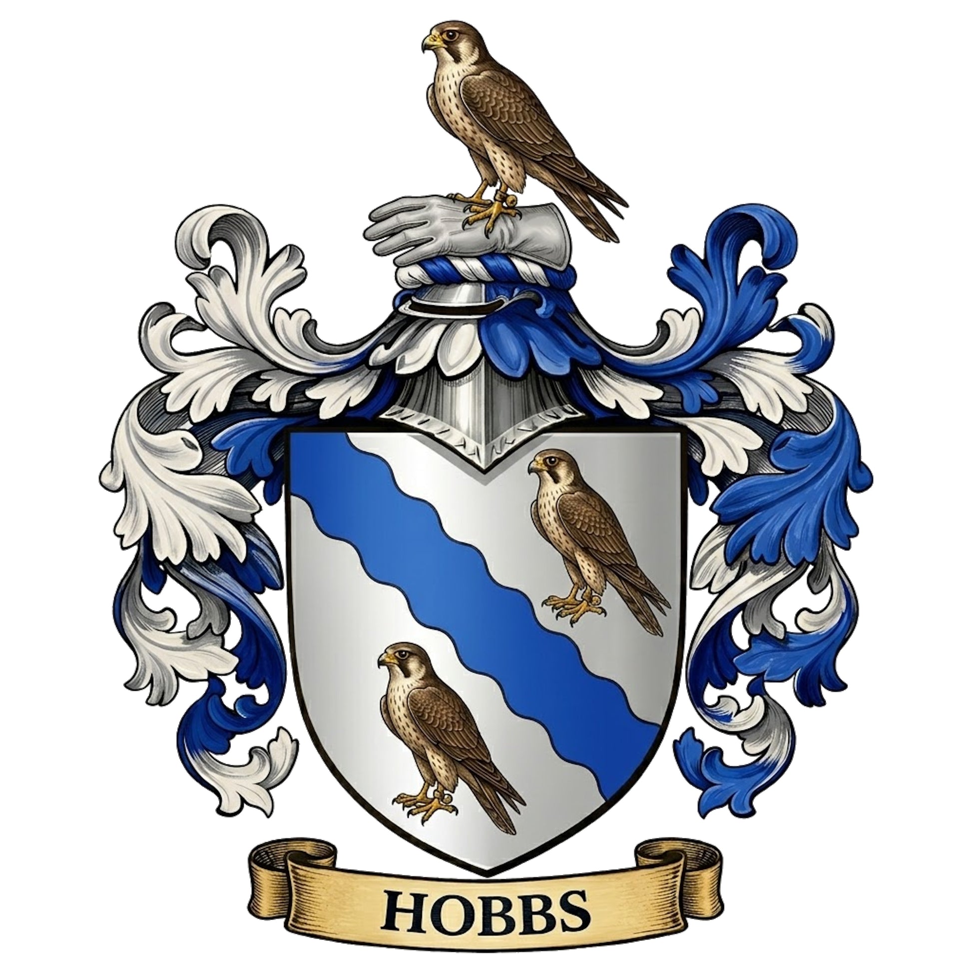 The Hobbs Family Coat of Arms digital download: Includes Color PNG, B&W PNG, and SVG vector files