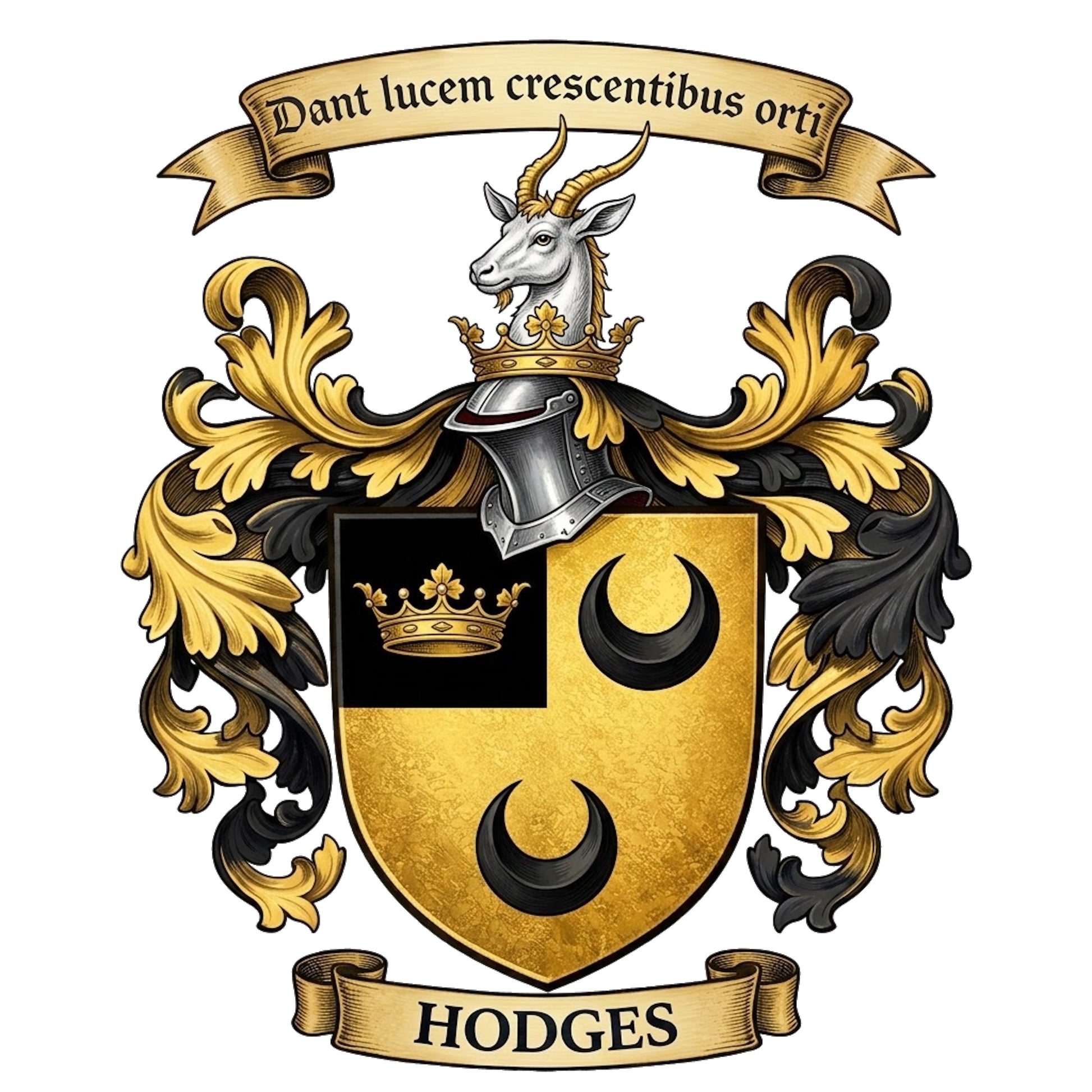 The Hodges Family Coat of Arms digital download: Includes Color PNG, B&W PNG, and SVG vector files