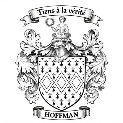 The Hoffman Family Coat of Arms digital download: Includes Color PNG, B&W PNG, and SVG vector files