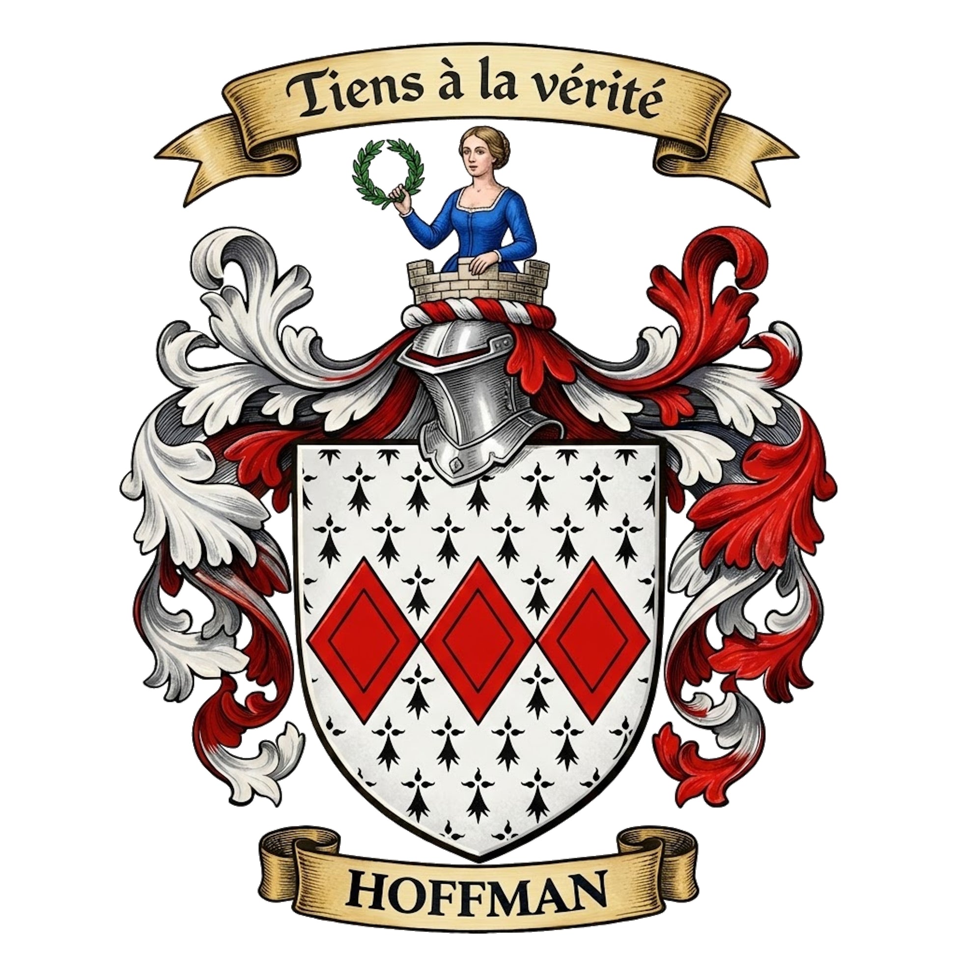 The Hoffman Family Coat of Arms digital download: Includes Color PNG, B&W PNG, and SVG vector files