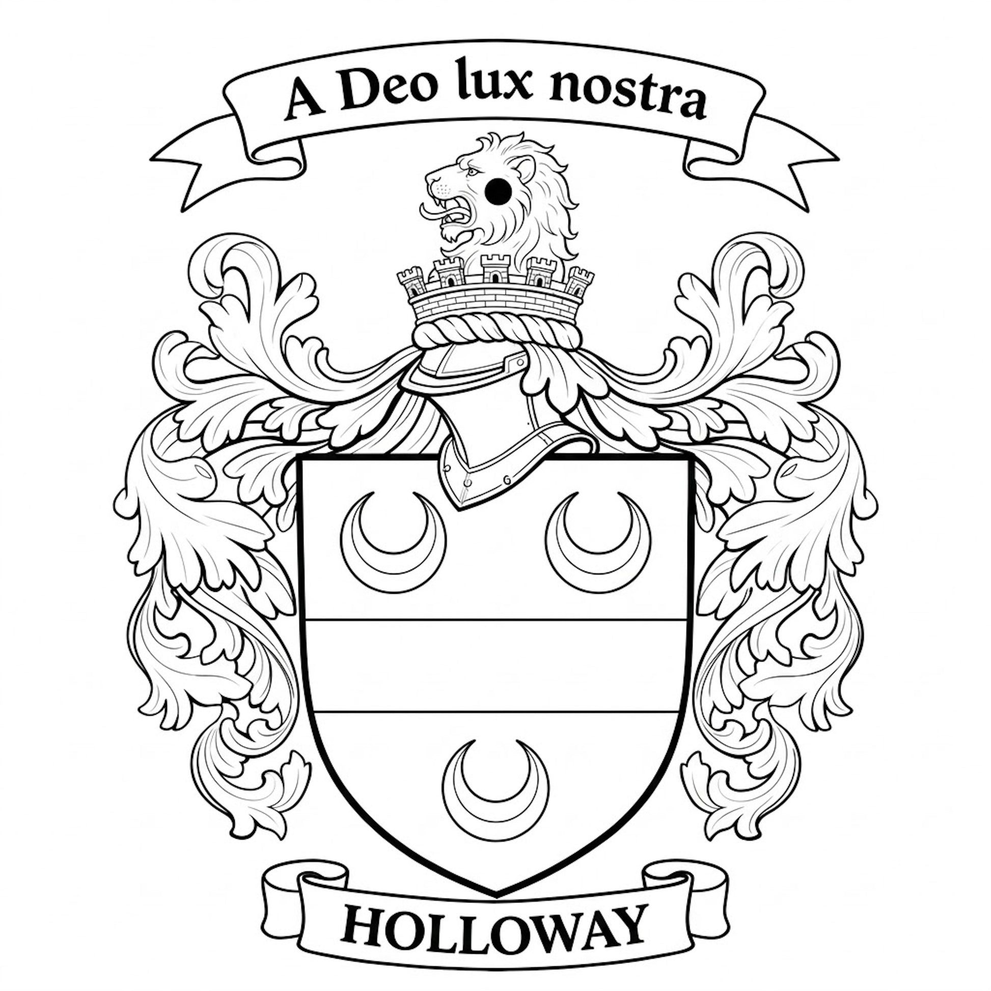 The Holloway Family Coat of Arms digital download: Includes Color PNG, B&W PNG, and SVG vector files