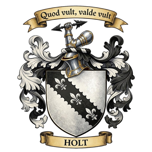 The Holt Family Coat of Arms digital download: Includes Color PNG, B&W PNG, and SVG vector files