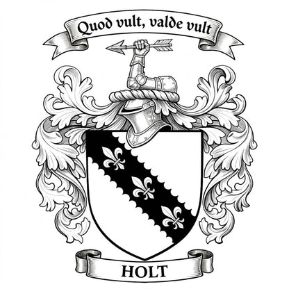 The Holt Family Coat of Arms digital download: Includes Color PNG, B&W PNG, and SVG vector files