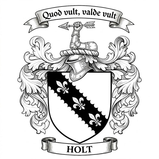 The Holt Family Coat of Arms digital download: Includes Color PNG, B&W PNG, and SVG vector files