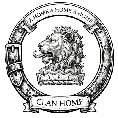 Clan Home Crest digital download: Includes Color PNG, B&W PNG, and SVG vector files