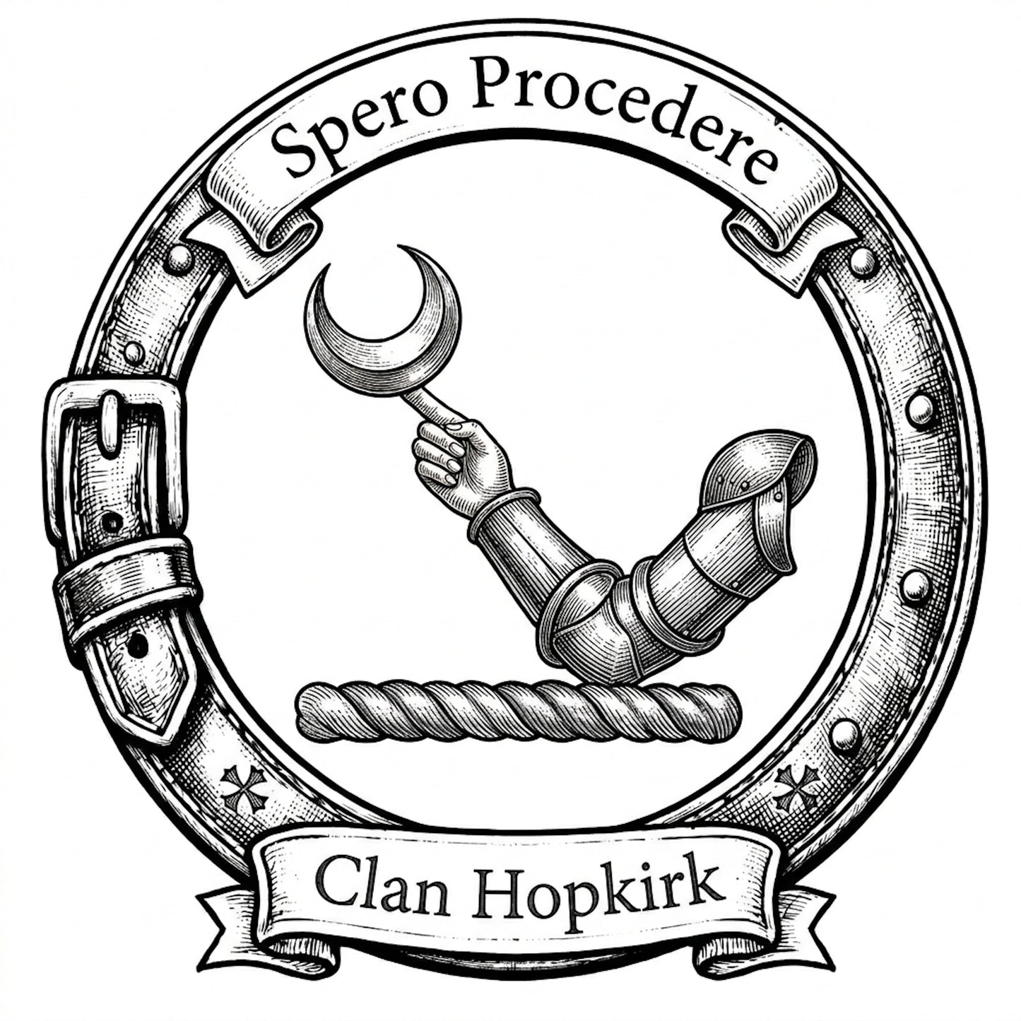 Clan Hopkirk Crest digital download: Includes Color PNG, B&W PNG, and SVG vector files