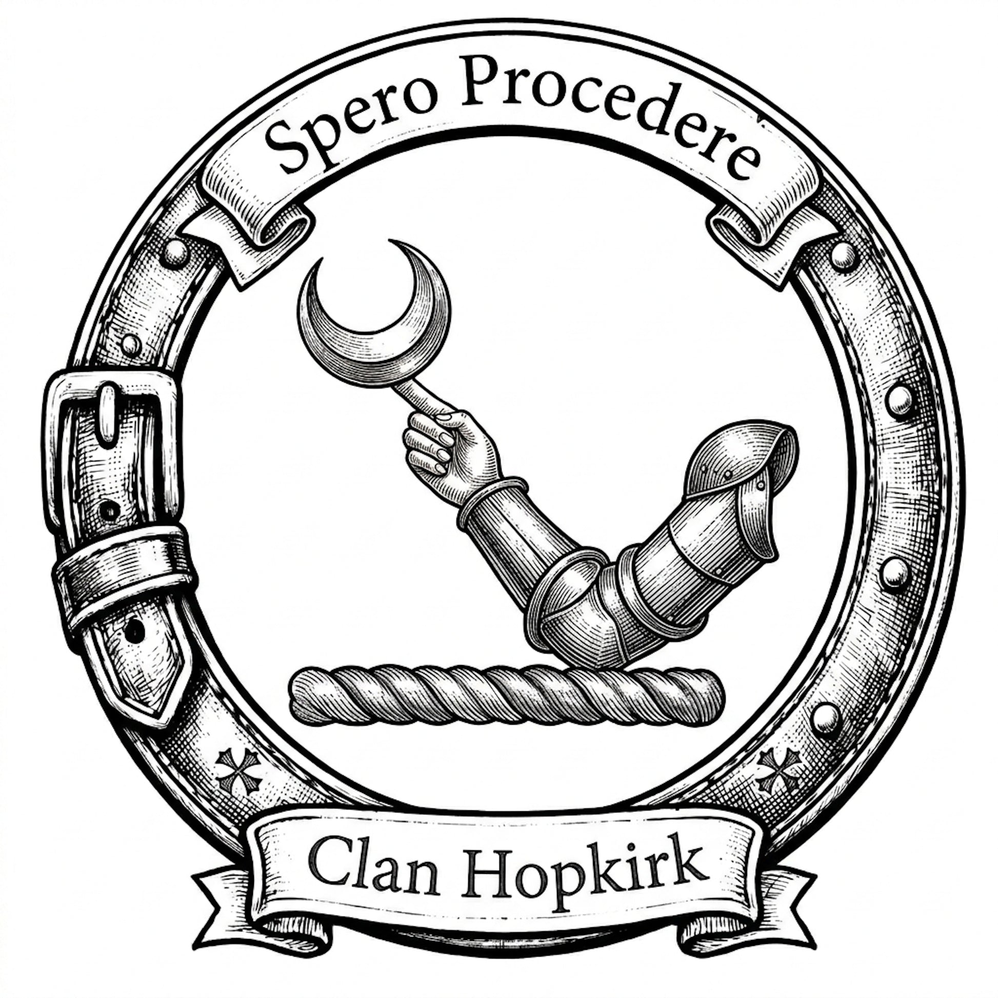 Clan Hopkirk Crest digital download: Includes Color PNG, B&W PNG, and SVG vector files
