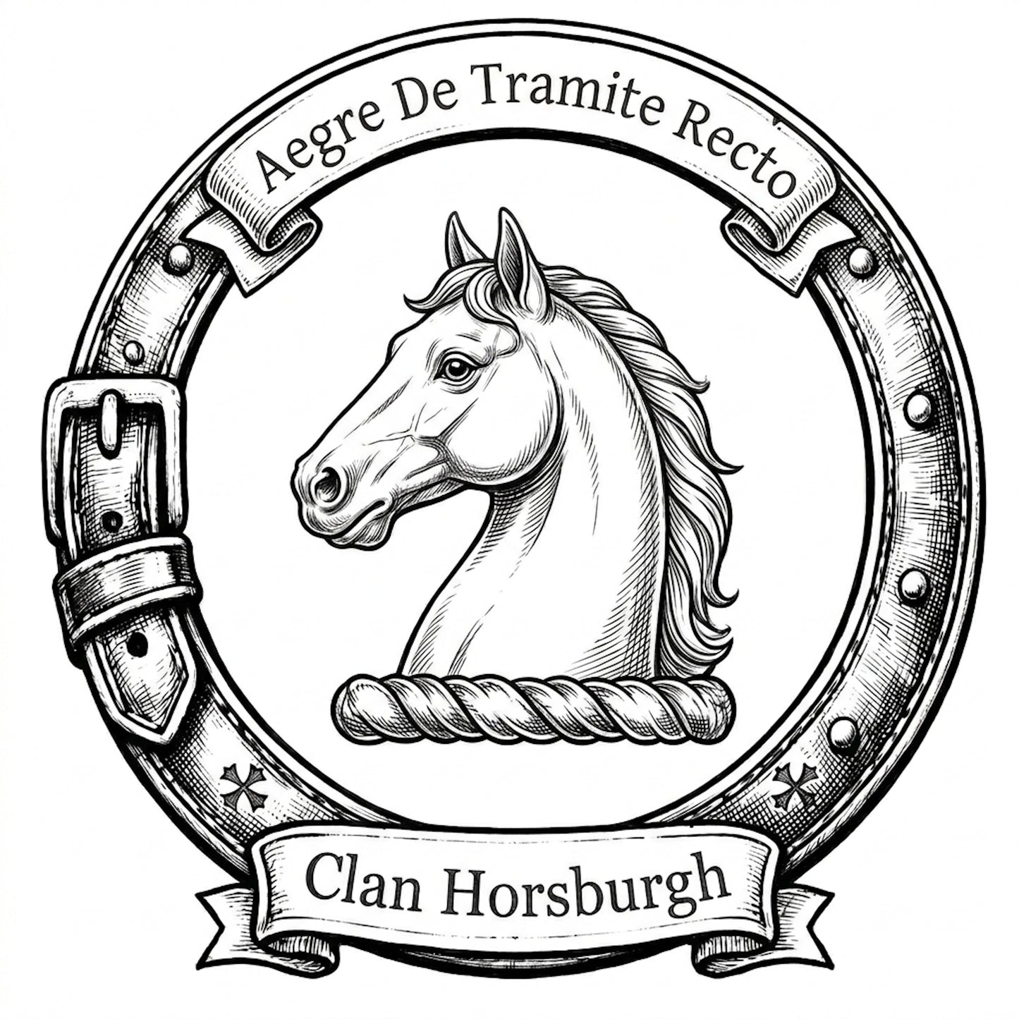Clan Horsburgh Crest digital download: Includes Color PNG, B&W PNG, and SVG vector files