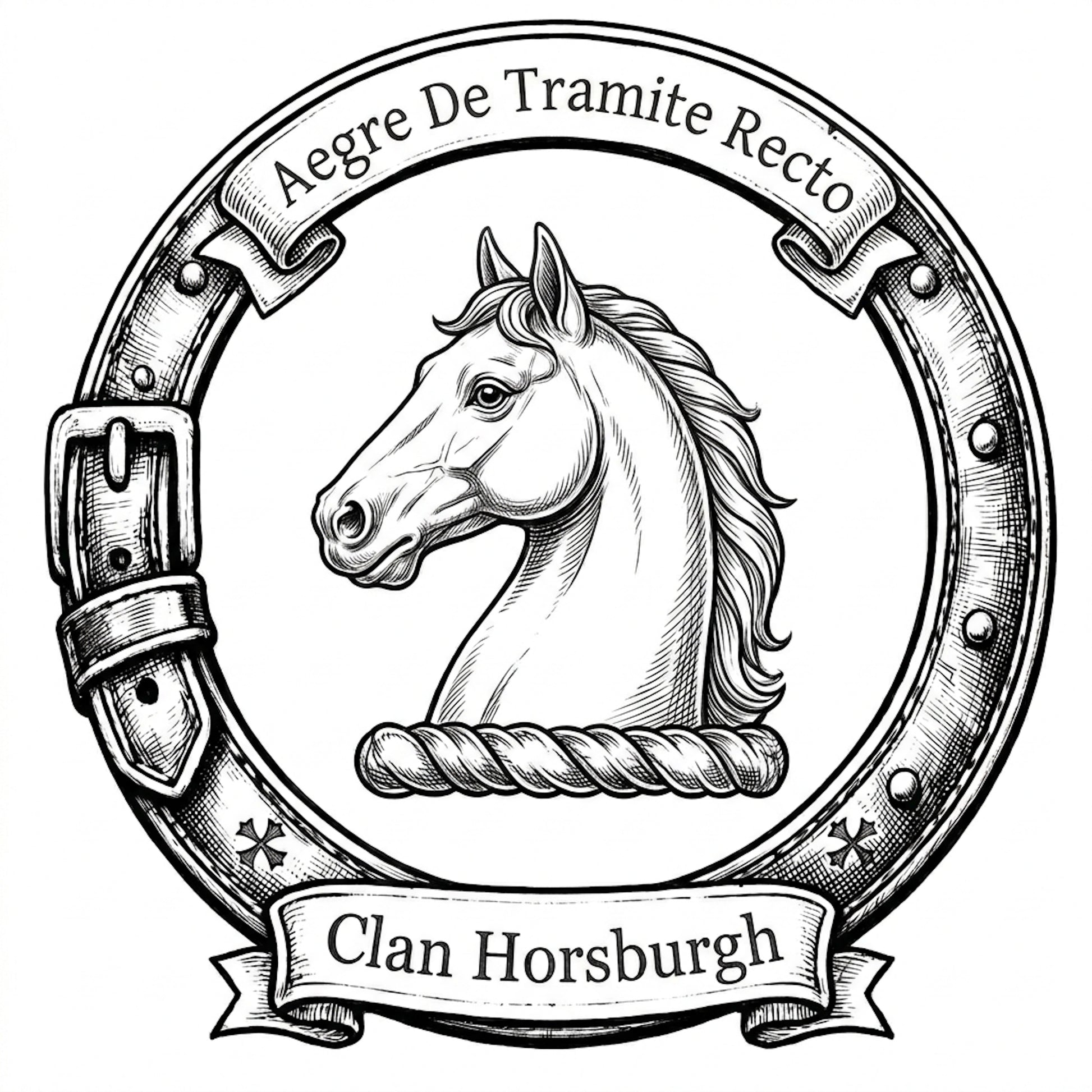 Clan Horsburgh Crest digital download: Includes Color PNG, B&W PNG, and SVG vector files