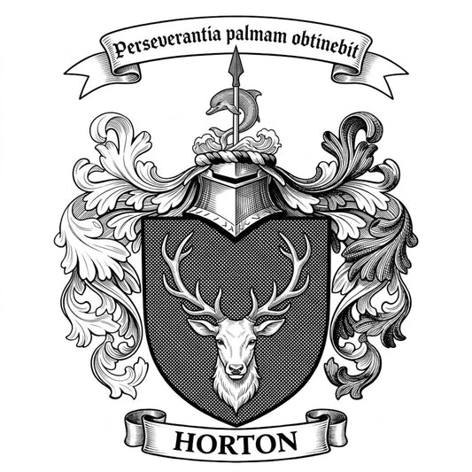 The Horton Family Coat of Arms digital download: Includes Color PNG, B&W PNG, and SVG vector files