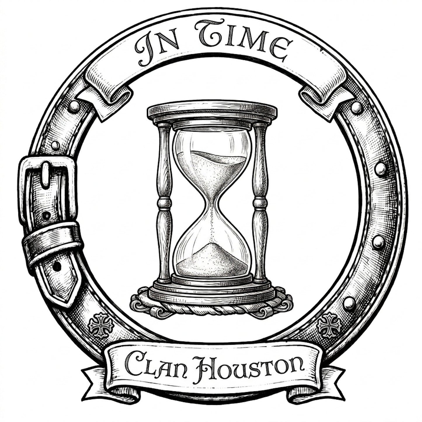 Clan Houston Crest digital download: Includes Color PNG, B&W PNG, and SVG vector files