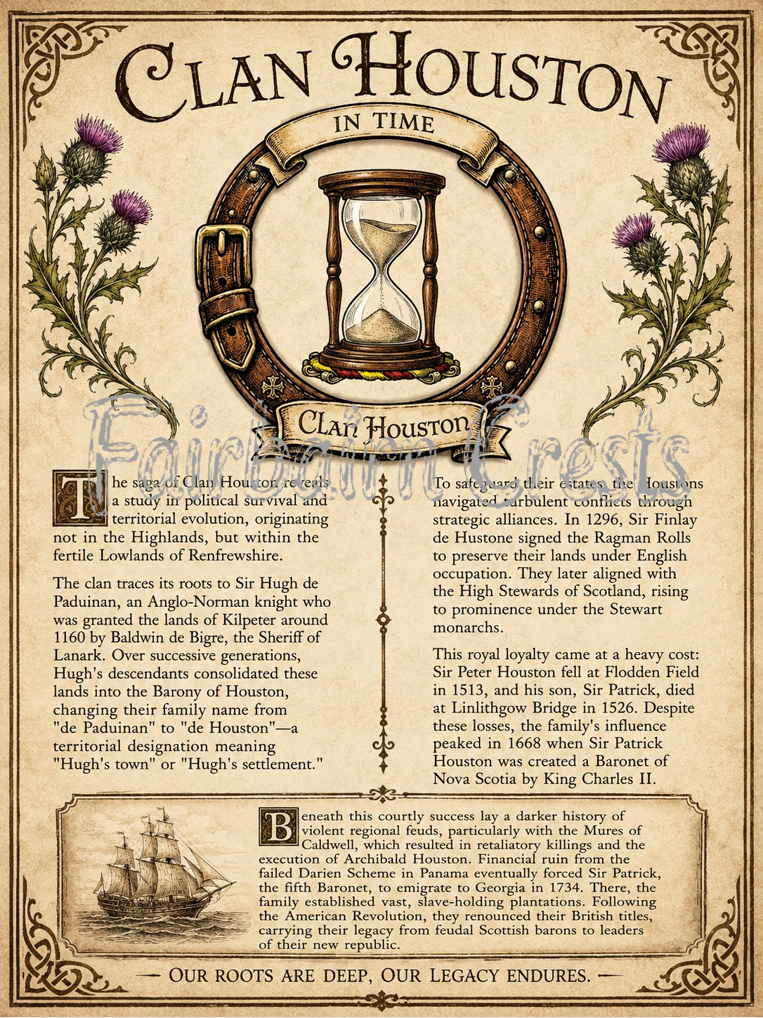 Scottish Clan Houston Heritage Poster - Instant Digital Download