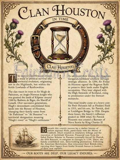 Scottish Clan Houston Heritage Poster - Instant Digital Download