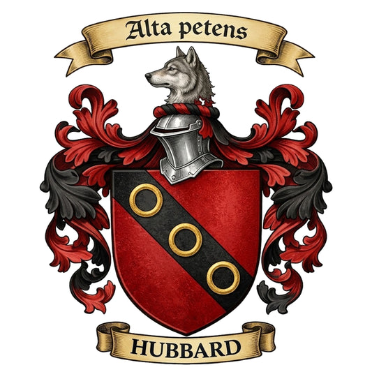 The Hubbard Family Coat of Arms digital download: Includes Color PNG, B&W PNG, and SVG vector files
