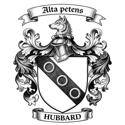 The Hubbard Family Coat of Arms digital download: Includes Color PNG, B&W PNG, and SVG vector files