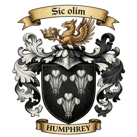 The Humphrey Family Coat of Arms digital download: Includes Color PNG, B&W PNG, and SVG vector files