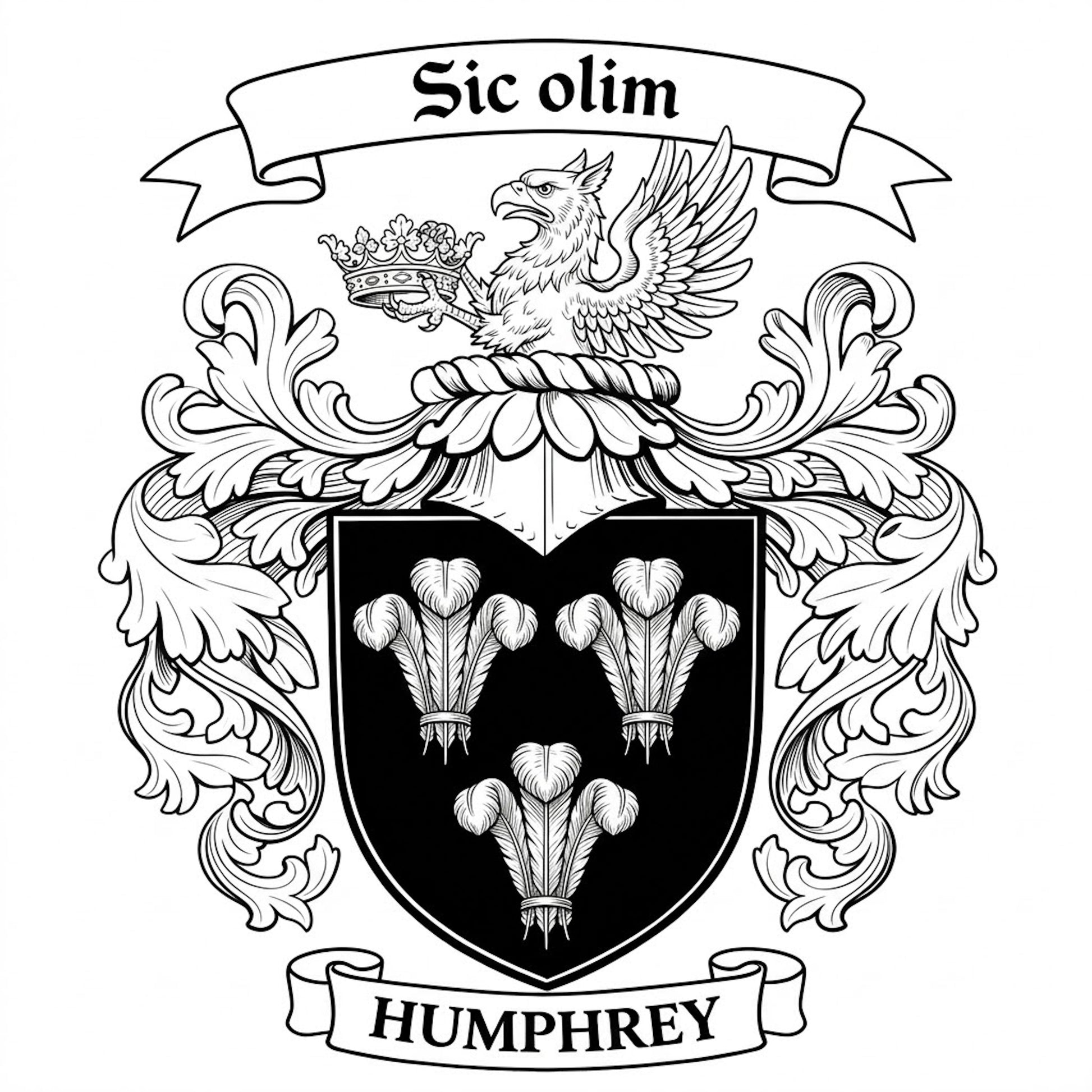 The Humphrey Family Coat of Arms digital download: Includes Color PNG, B&W PNG, and SVG vector files