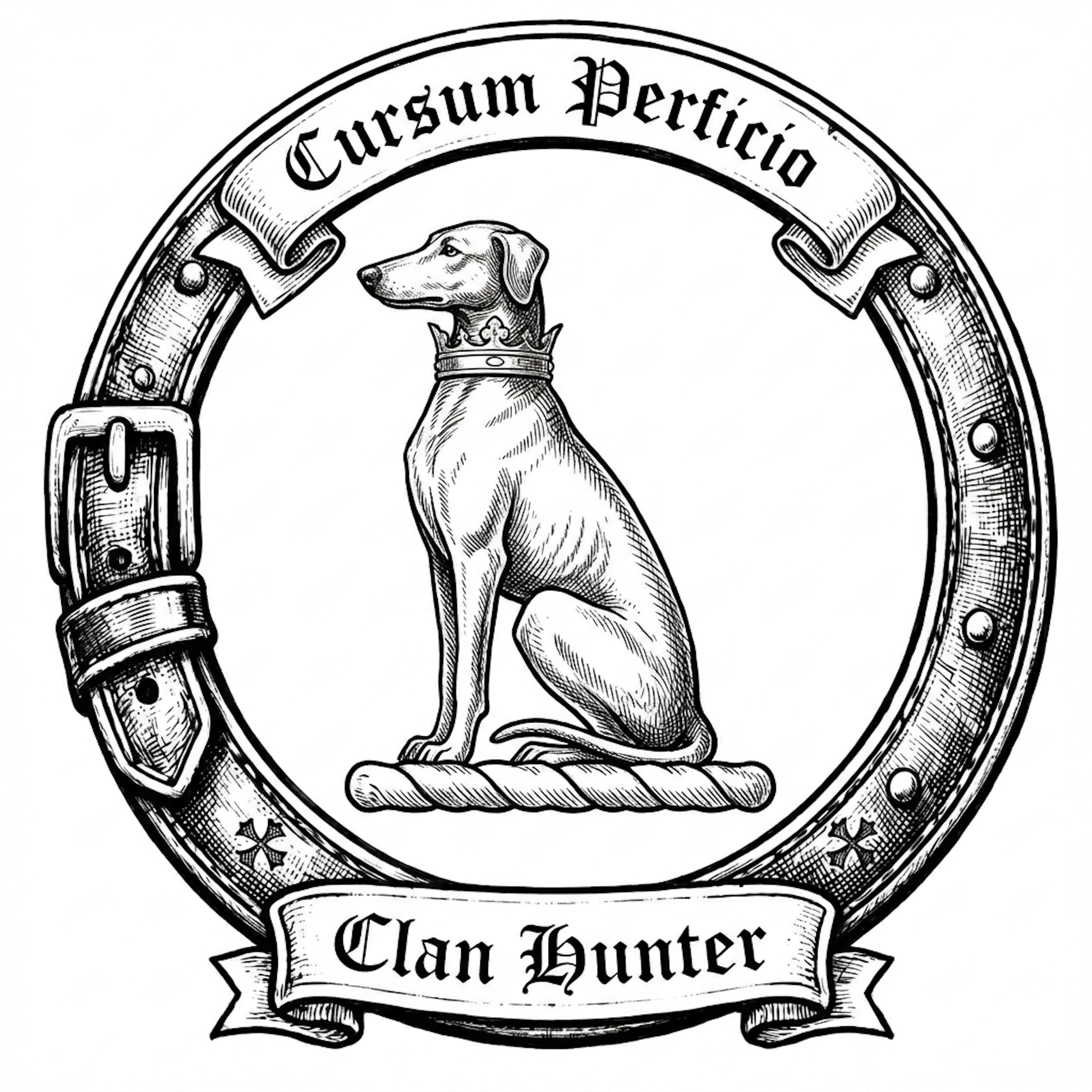 Clan Hunter Crest digital download: Includes Color PNG, B&W PNG, and SVG vector files