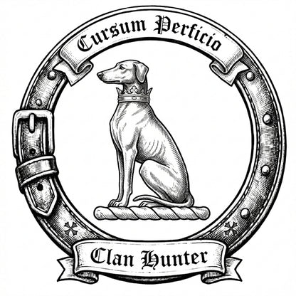 Clan Hunter Crest digital download: Includes Color PNG, B&W PNG, and SVG vector files