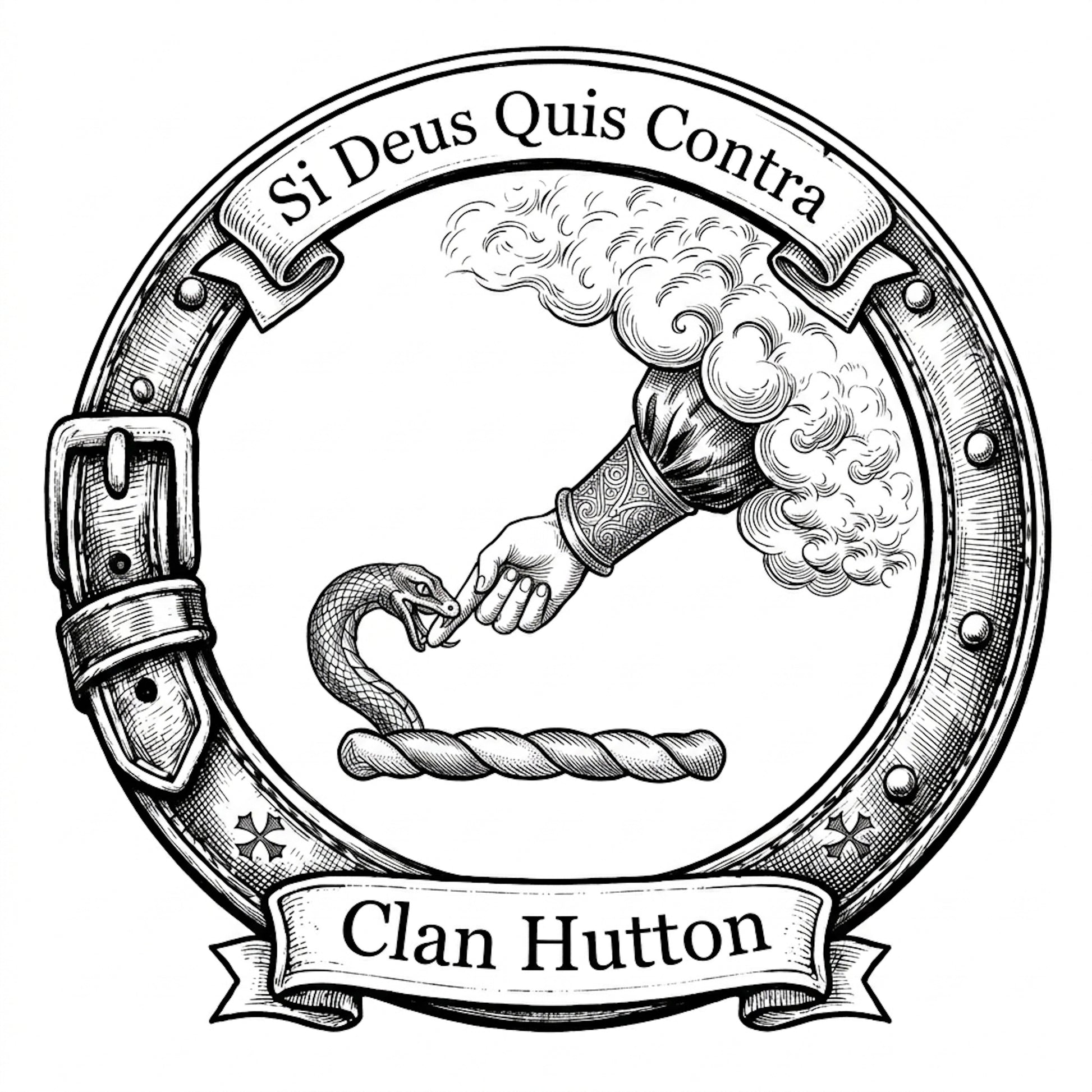 Clan Hutton Crest digital download: Includes Color PNG, B&W PNG, and SVG vector files