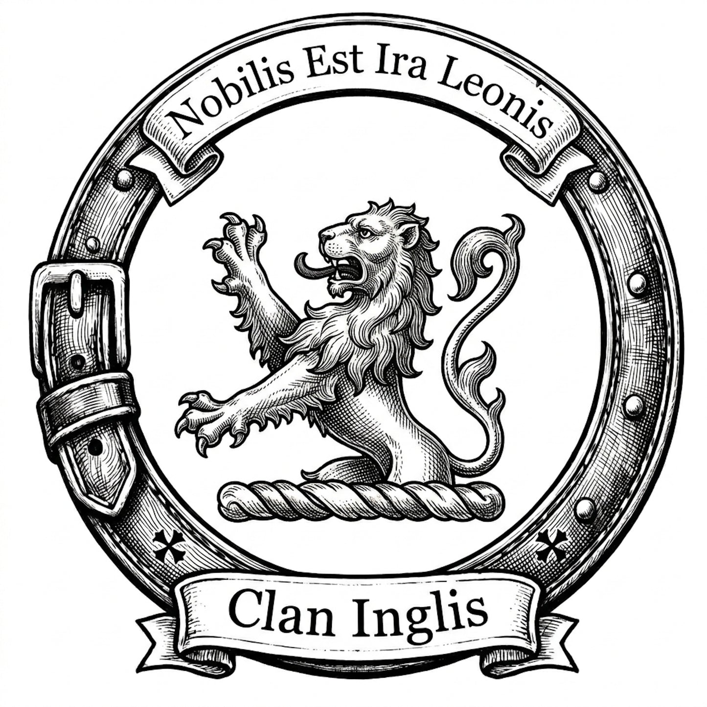 Clan Inglis Crest digital download: Includes Color PNG, B&W PNG, and SVG vector files