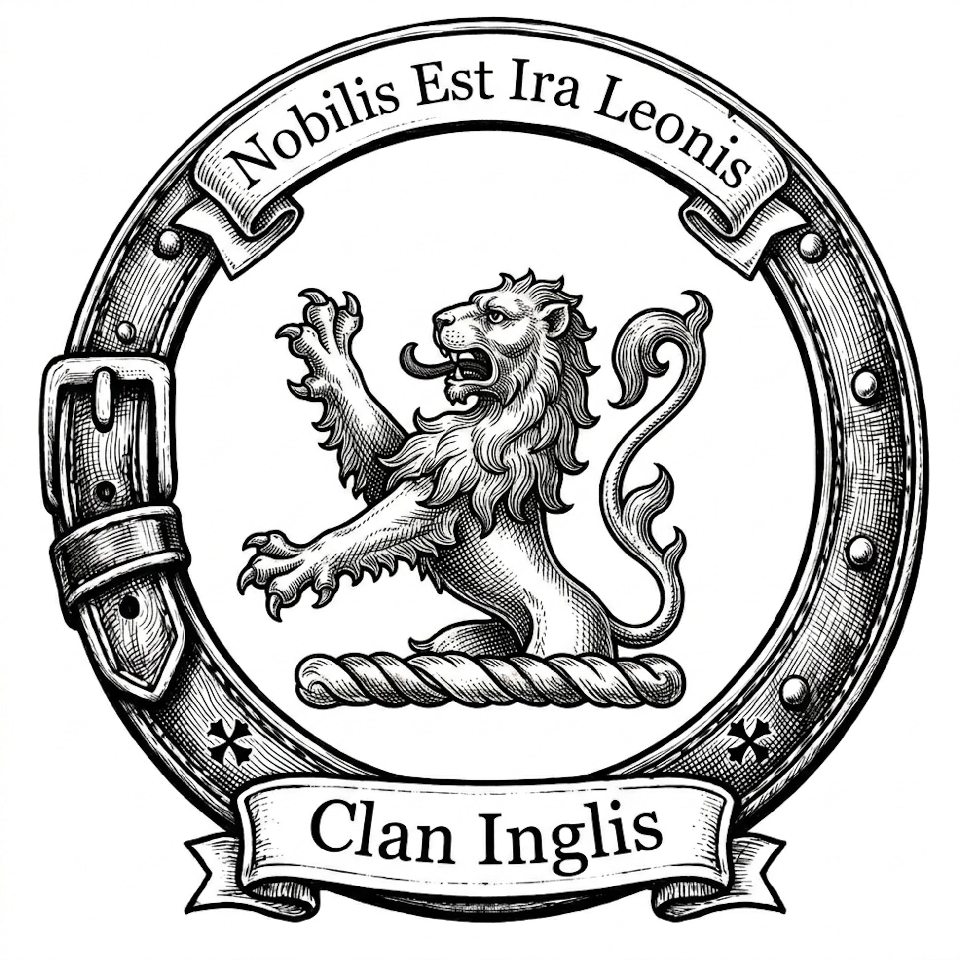 Clan Inglis Crest digital download: Includes Color PNG, B&W PNG, and SVG vector files