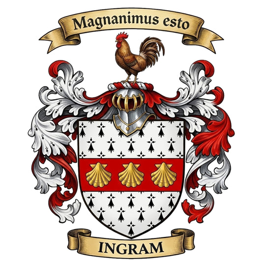 The Ingram Family Coat of Arms digital download: Includes Color PNG, B&W PNG, and SVG vector files