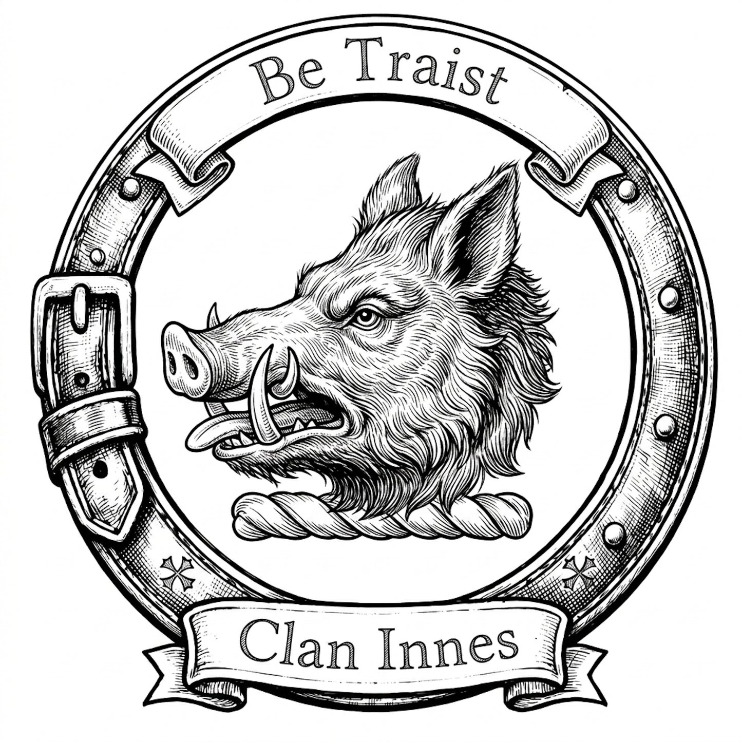 Clan Innes Crest digital download: Includes Color PNG, B&W PNG, and SVG vector files