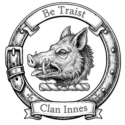 Clan Innes Crest digital download: Includes Color PNG, B&W PNG, and SVG vector files