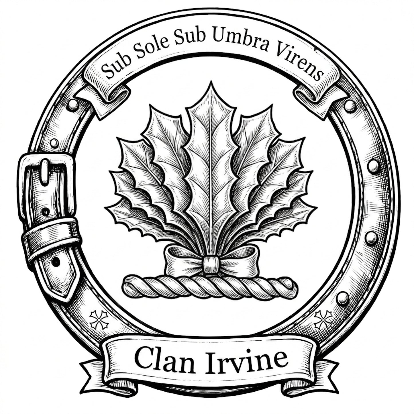 Clan Irvine Crest digital download: Includes Color PNG, B&W PNG, and SVG vector files