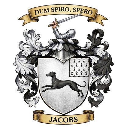 The Jacobs Family Coat of Arms digital download: Includes Color PNG, B&W PNG, and SVG vector files