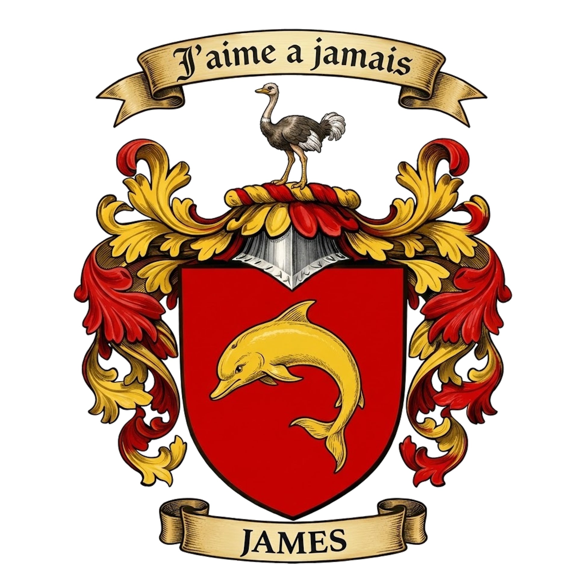 The James Family Coat of Arms digital download: Includes Color PNG, B&W PNG, and SVG vector files