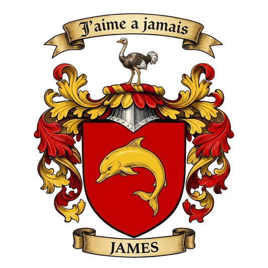 The James Family Coat of Arms digital download: Includes Color PNG, B&W PNG, and SVG vector files