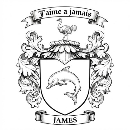 The James Family Coat of Arms digital download: Includes Color PNG, B&W PNG, and SVG vector files